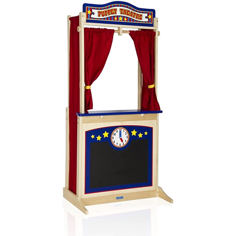 Wooden Floor Puppet Theater For Kids(DISC)