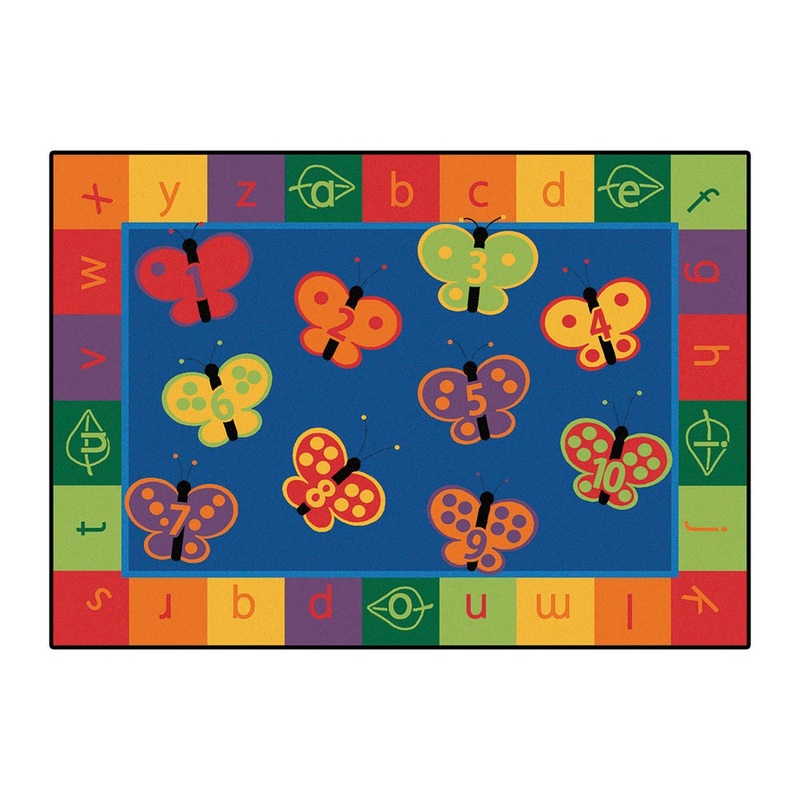 123 ABC Butterfly Fun Rug (6′ x 9′ Rectangle)