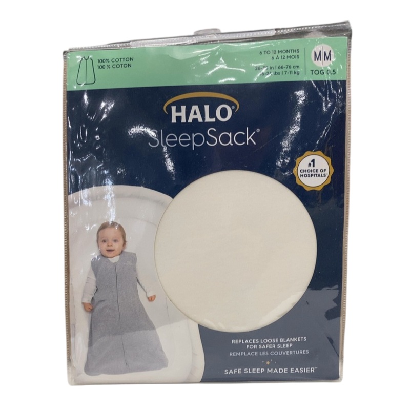 Halo Sleepsack Wearable Blanket, Cream, Medium (6-12 Months)