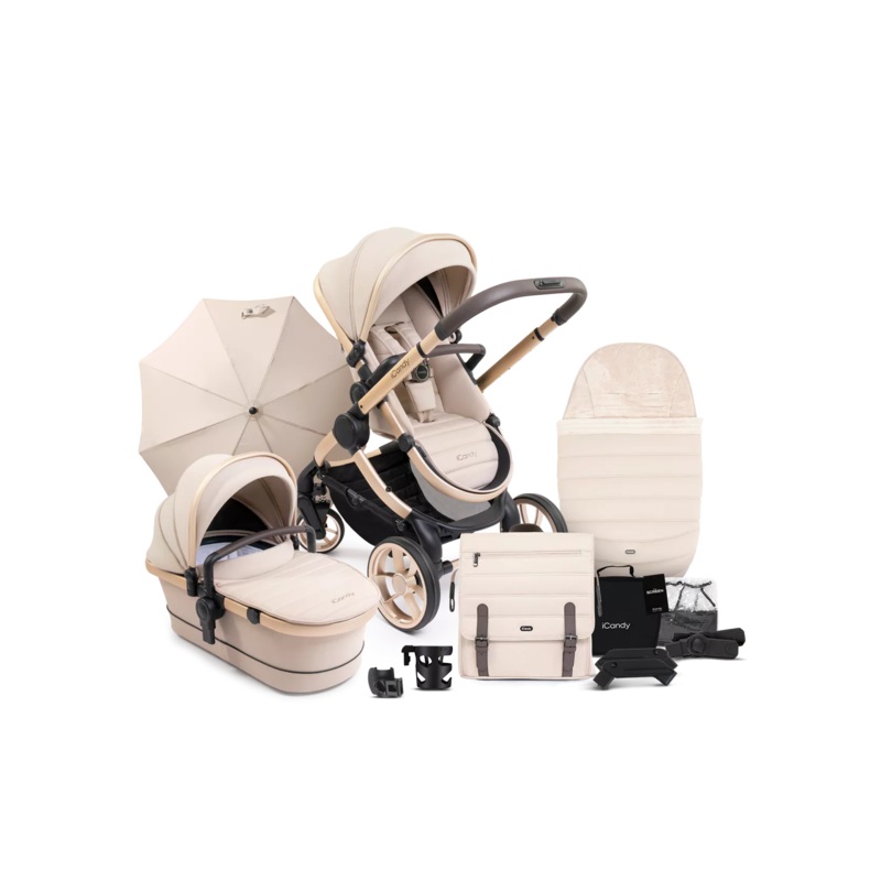 iCandy Peach 7 Pushchair & Carrycot Complete Bundle- Biscotti