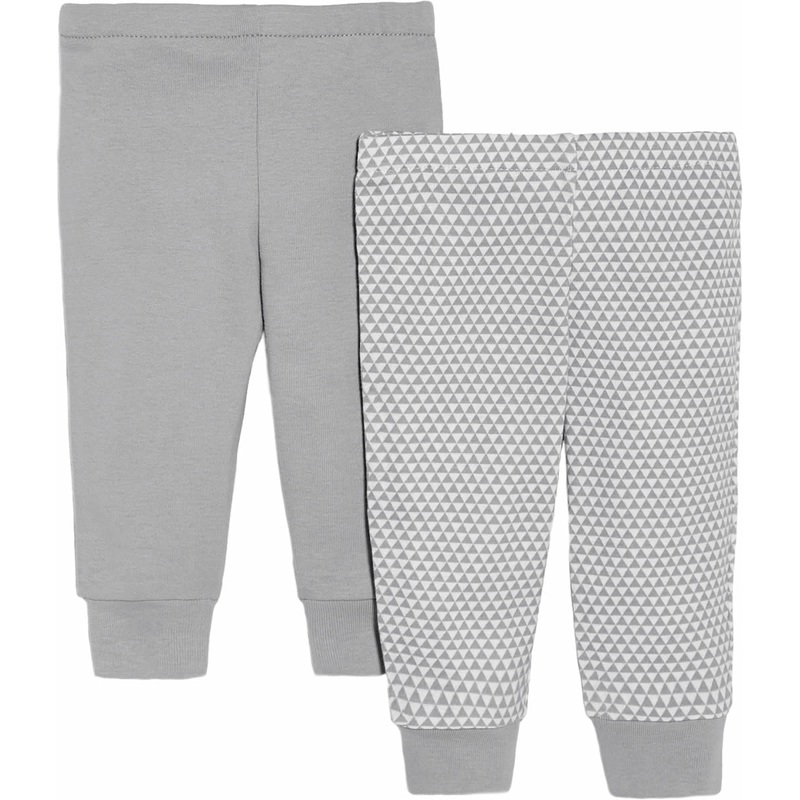 Skip Hop Petite Triangles Baby Pants, 2-Pack – Grey (3 Months)