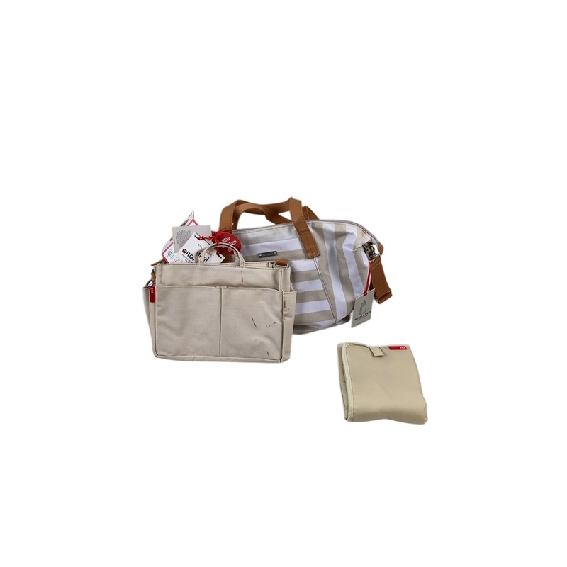 StorkSak Noa Shoulder Diaper Bag, Stripe Fawn