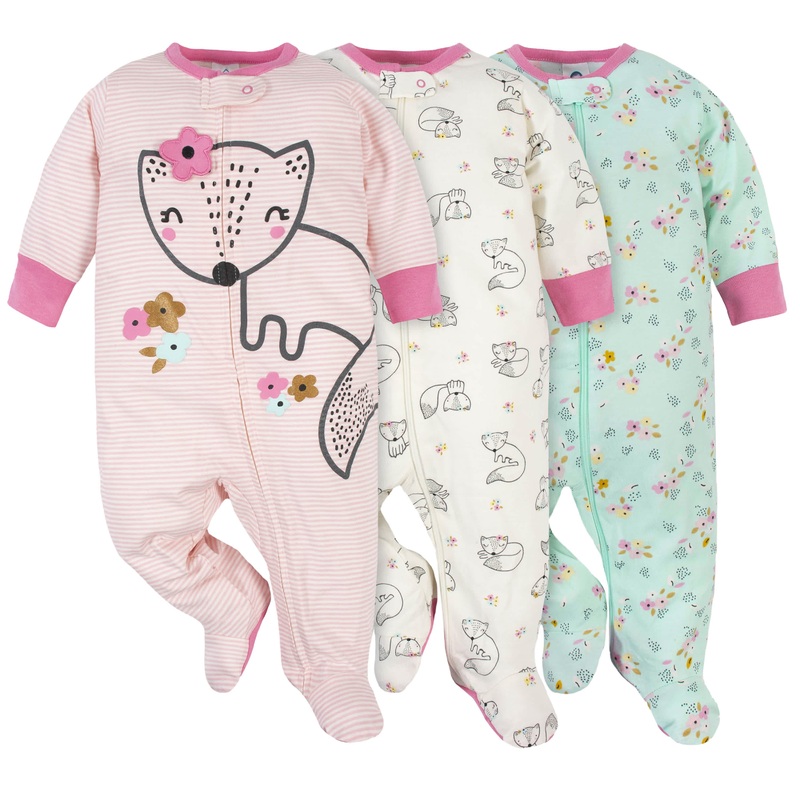 3-Pack Baby Girls Fox Sleep ‘N Plays