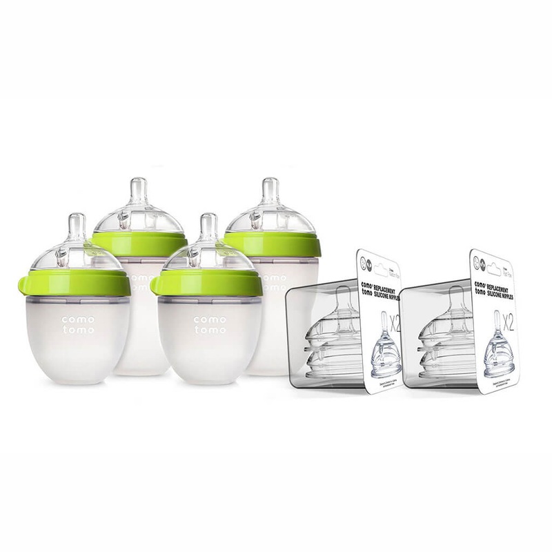 7 Piece Baby Bottle Gift Set Green