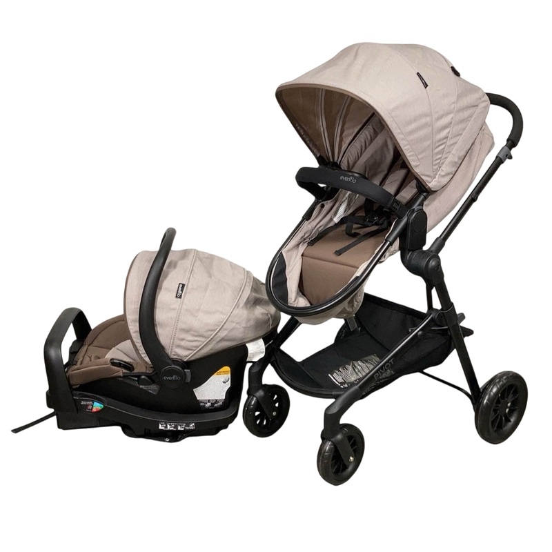 Evenflo Pivot Modular Travel System Stroller, 2023, Sandstone