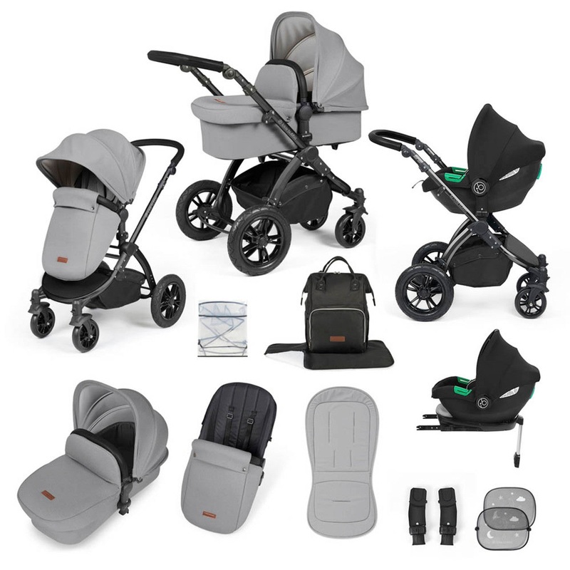 Ickle Bubba Stomp Luxe Cirrus Travel System – Black/Pearl Grey/Black