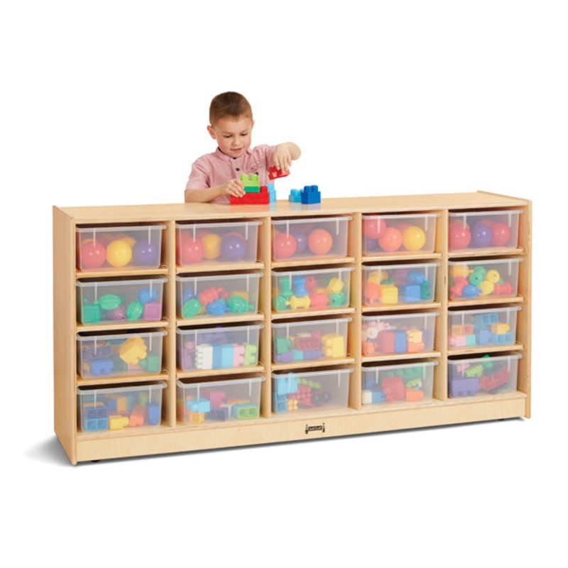 Jonti-Craft 20 Tub Mobile Storage – with Clear Tubs