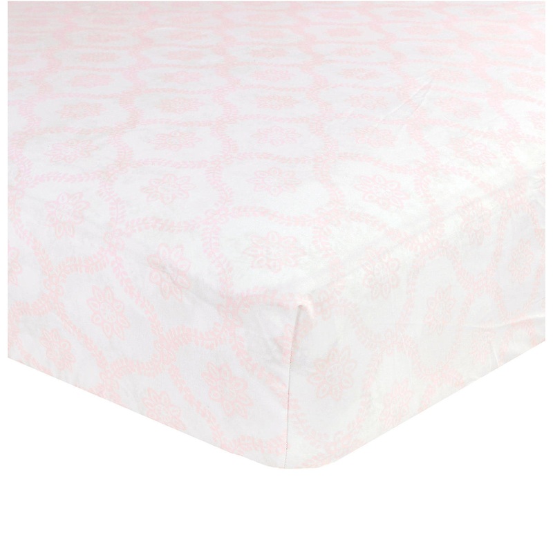 Just Born Crib Sheet – Trellis Pink