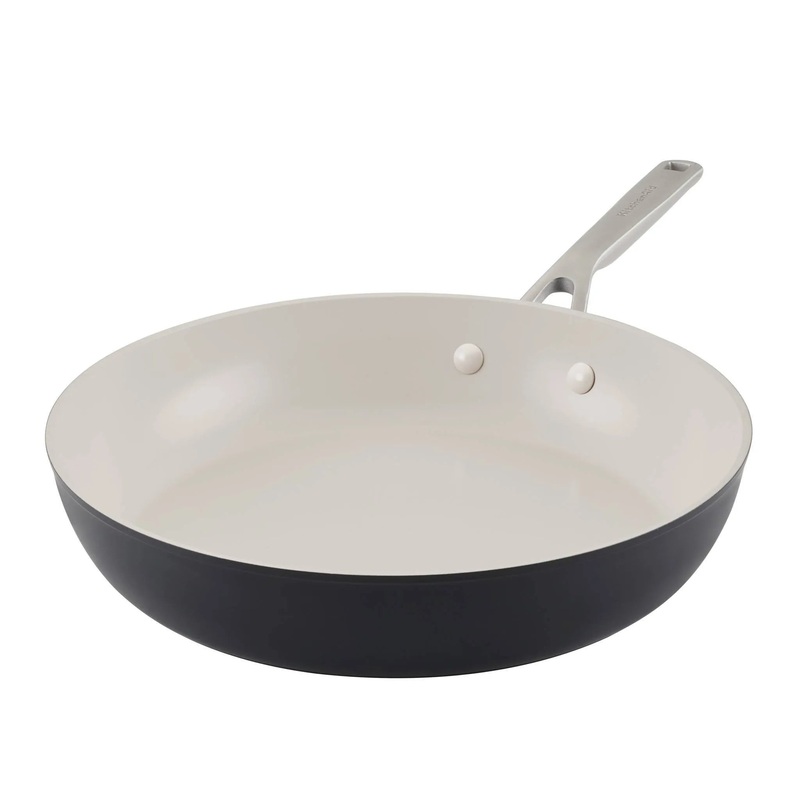 12.25″ Hard Anodized Ceramic Nonstick Frying Pan Matte Black (See Description)