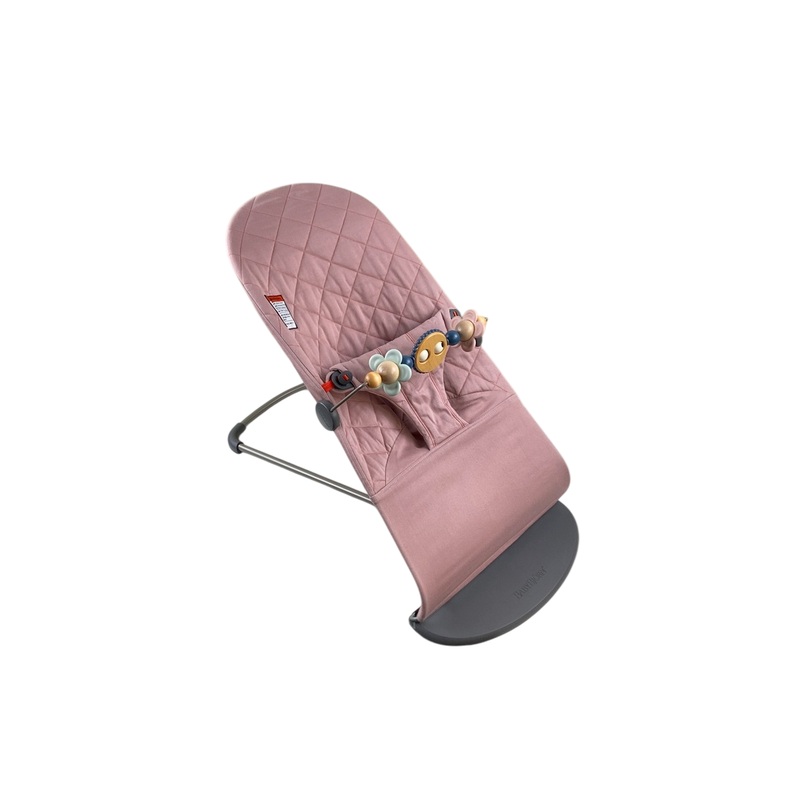 BabyBjorn Bouncer Bliss Bundle With Toy Bar, Googly Eyes Pastels, Dark Gray Frame, Dusty Pink