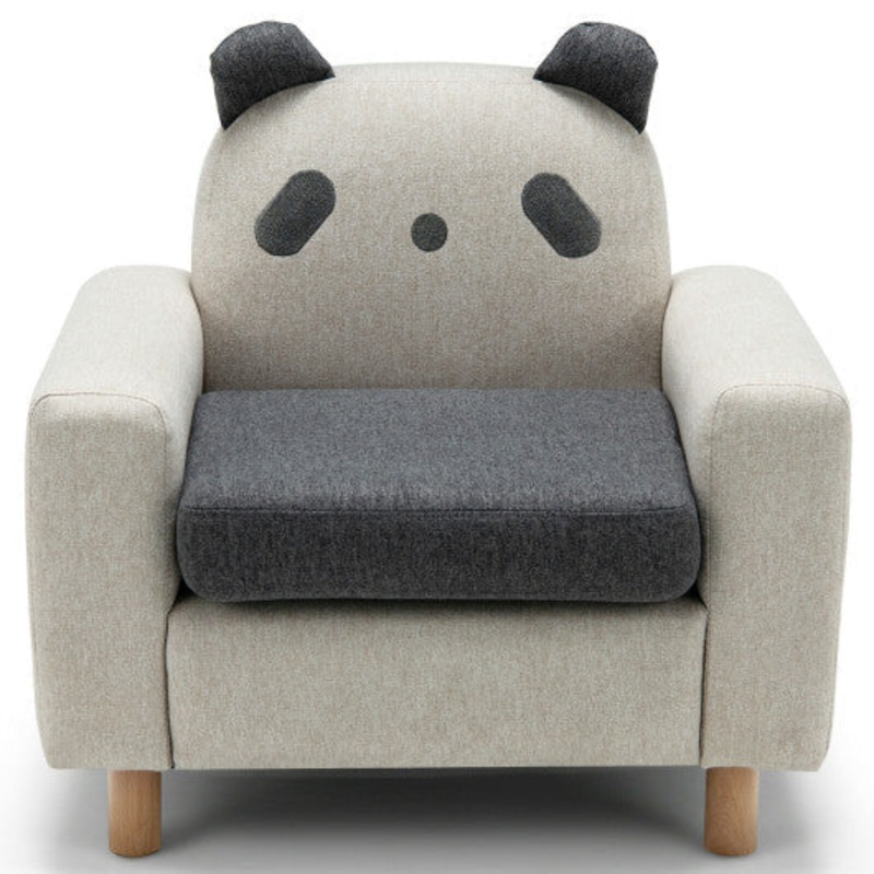 Kids Sofa With Armrest and Thick Cushion-Gray