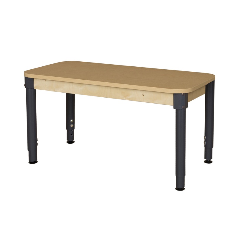 24″ x 36″ Rectangle High Pressure Laminate Table with Adjustable Legs 18″-29″