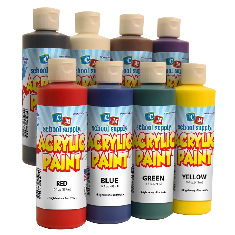 Acrylic Paint 16oz Set (8 Colors)