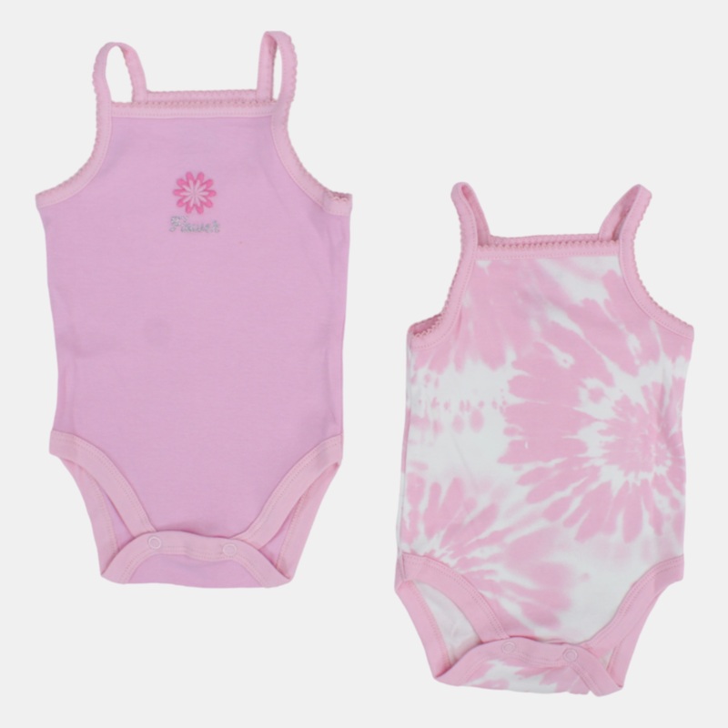 Baby Girls Cotton Sleeveless Printed Underwear Bodysuit  Pack of 2