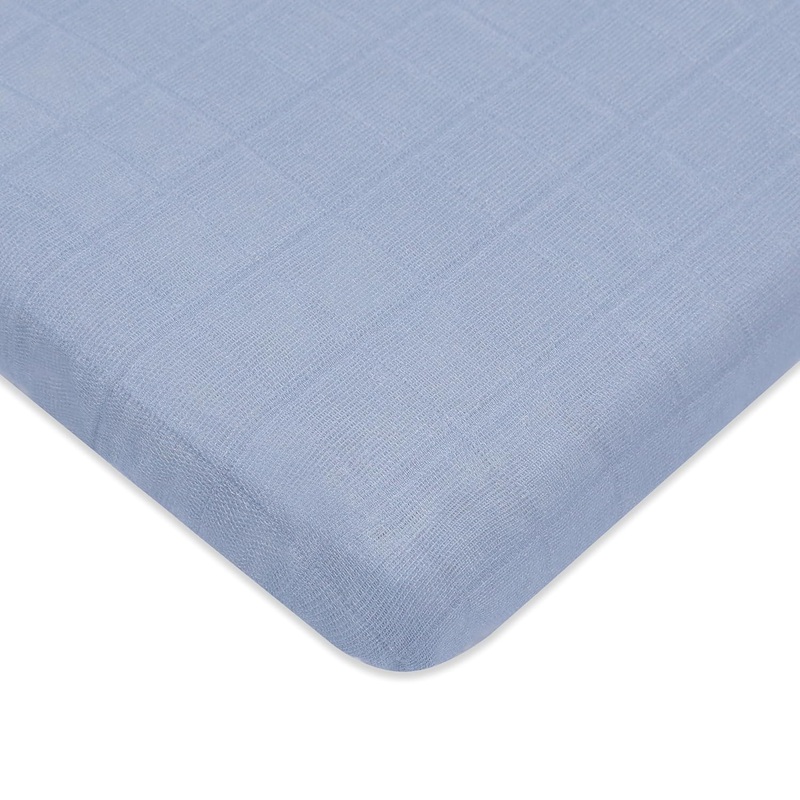 Babyletto Muslin All-Stages Midi Crib Sheet, Dewdrop