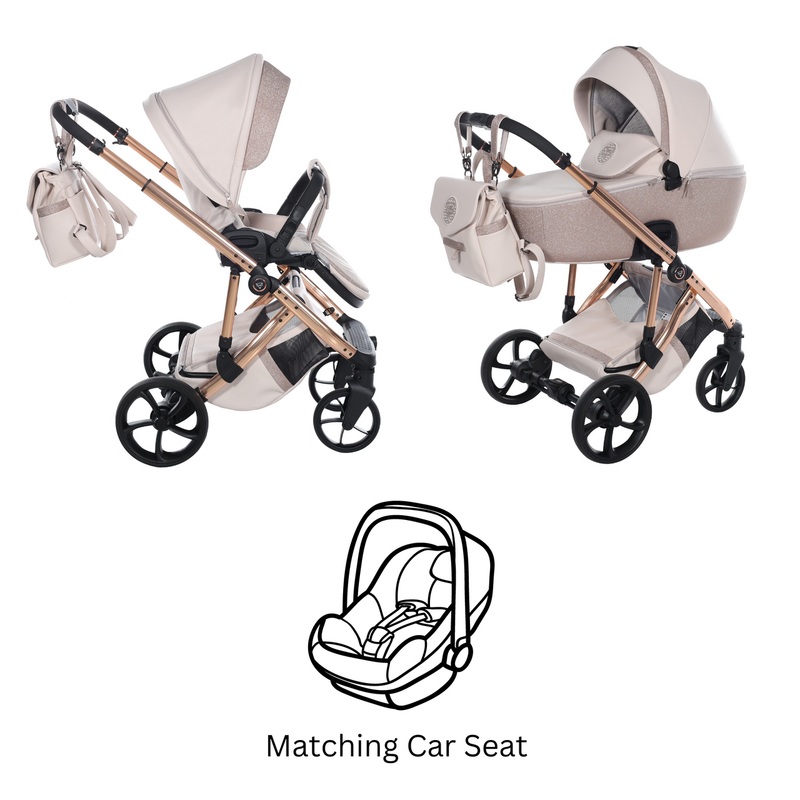 JUNAMA GLITTER ECO BEIGE – 3IN1 (INCLUDES CAR SEAT)