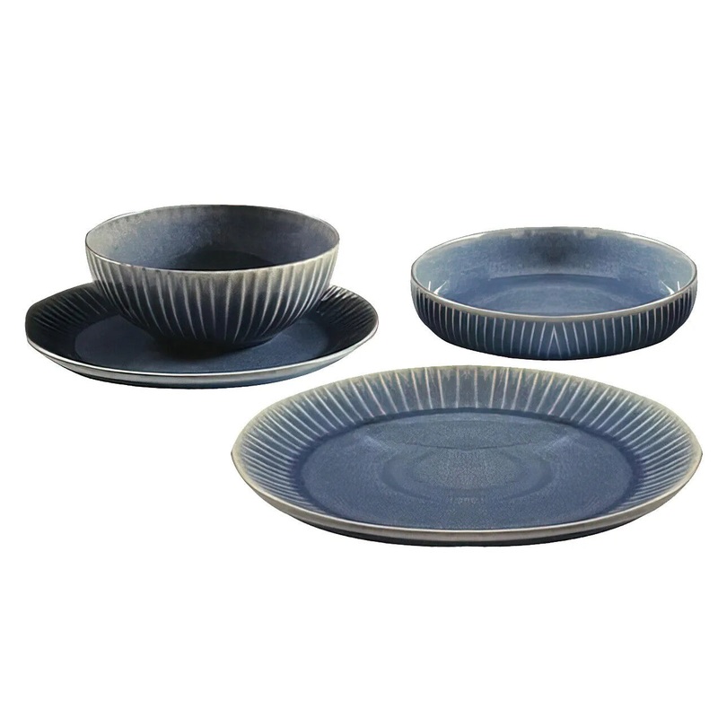 Laurie Gates California Designs Dinnerware Set – 16-Pc- Blue