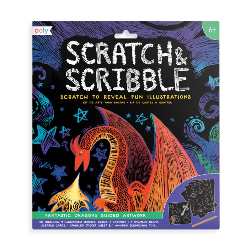 Ooly Fantastic Dragon Scratch and Scribble Scratch Art Kit