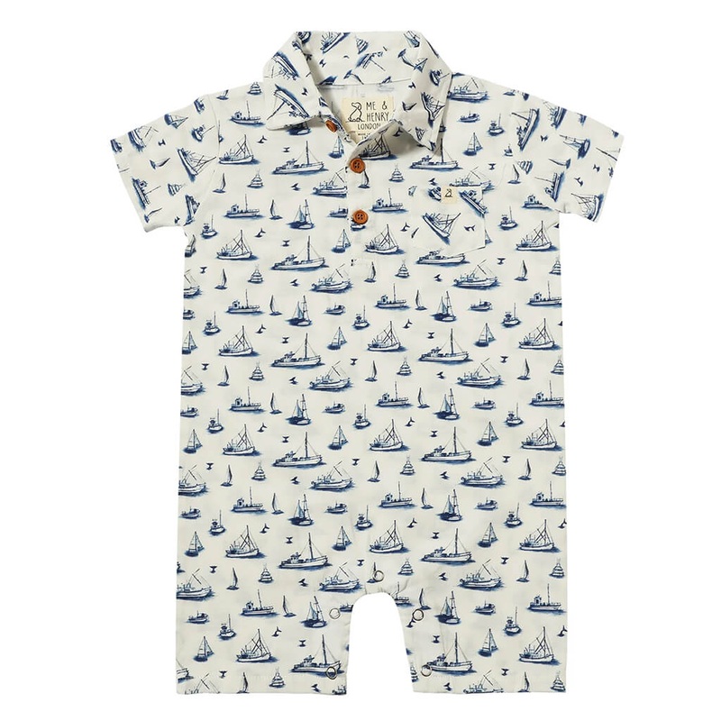 Printed Romper Molokai Navy Boats
