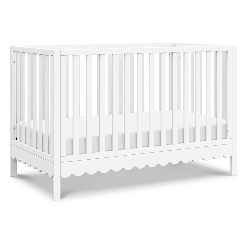 Sammy Scallop 4-in-1 Convertible Crib – White