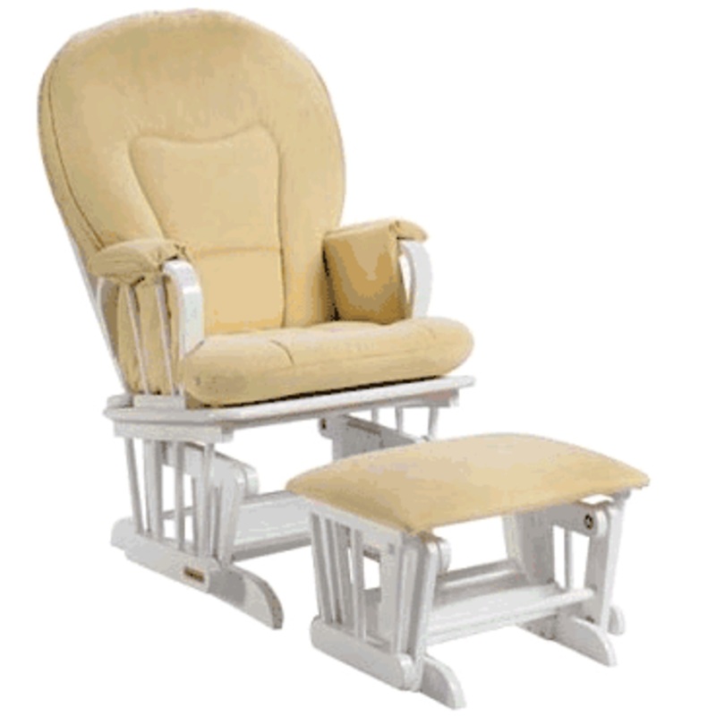 Shermag Glider and Rocker – White/Butter