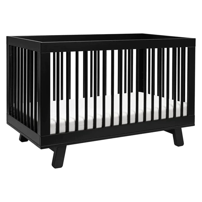 Hudson 3-In-1 Convertible Crib With Toddler Rail – Black