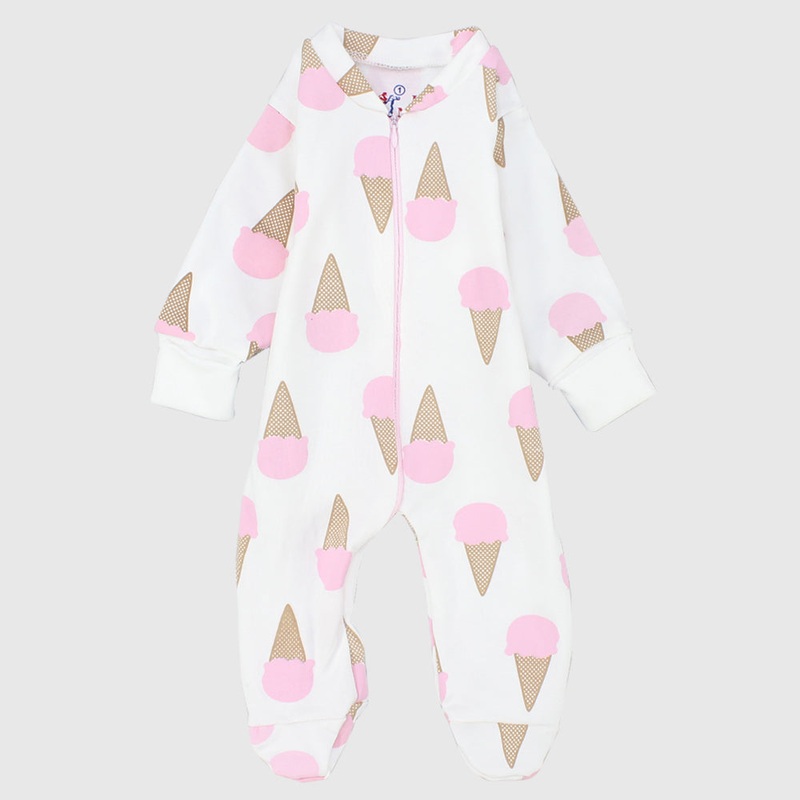 Ice Cream Long-Sleeved Baby Footie
