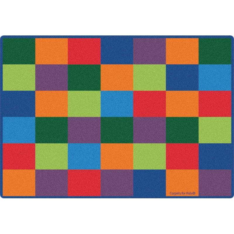 KIDSoft Blocks Seating Carpet, 7’6″ x 12′, Primary Colors