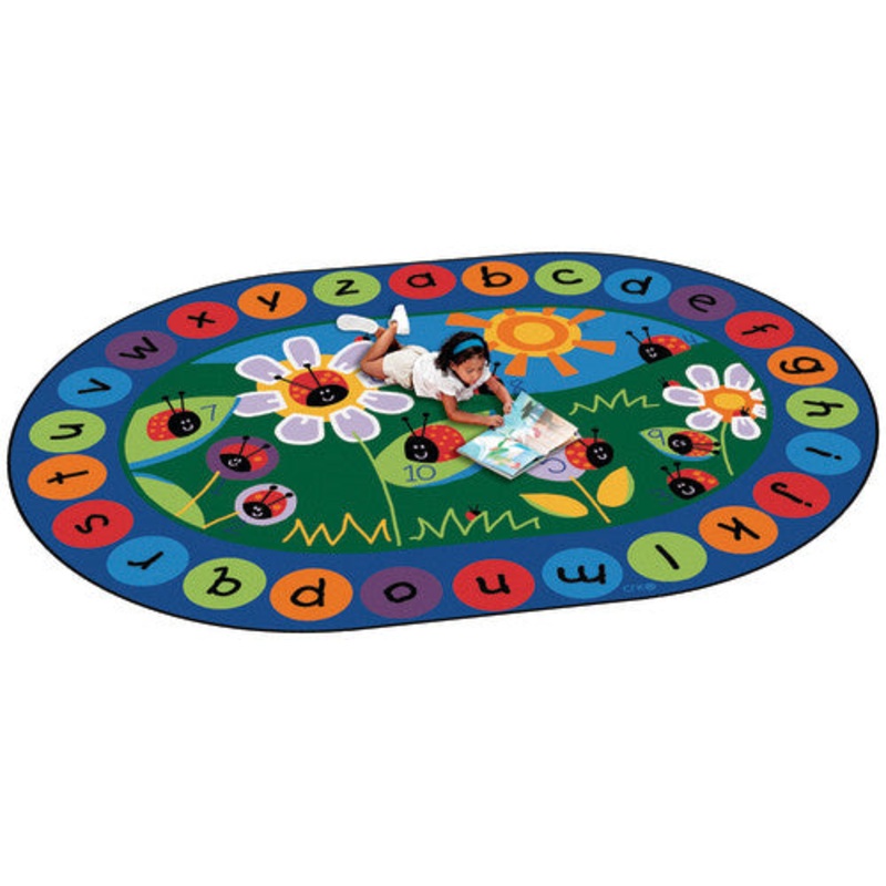 Ladybug Circletime Rug, 6’9″ x 9’5″ Oval