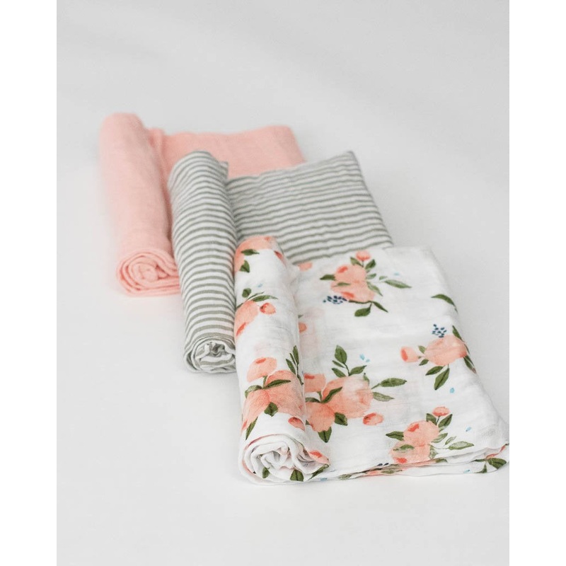 Little Unicorn Cotton Muslin Swaddle 3-Pack – Watercolor Roses