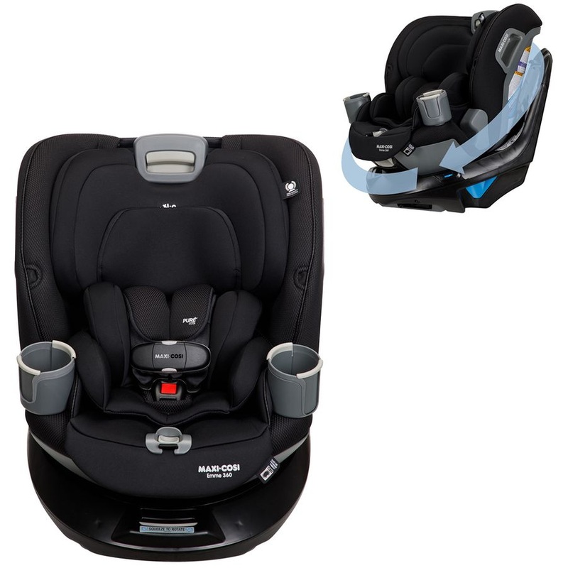 Maxi-Cosi OPEN BOX Emme 360 Rotating All-in-One Convertible Car Seat – Midnight Black