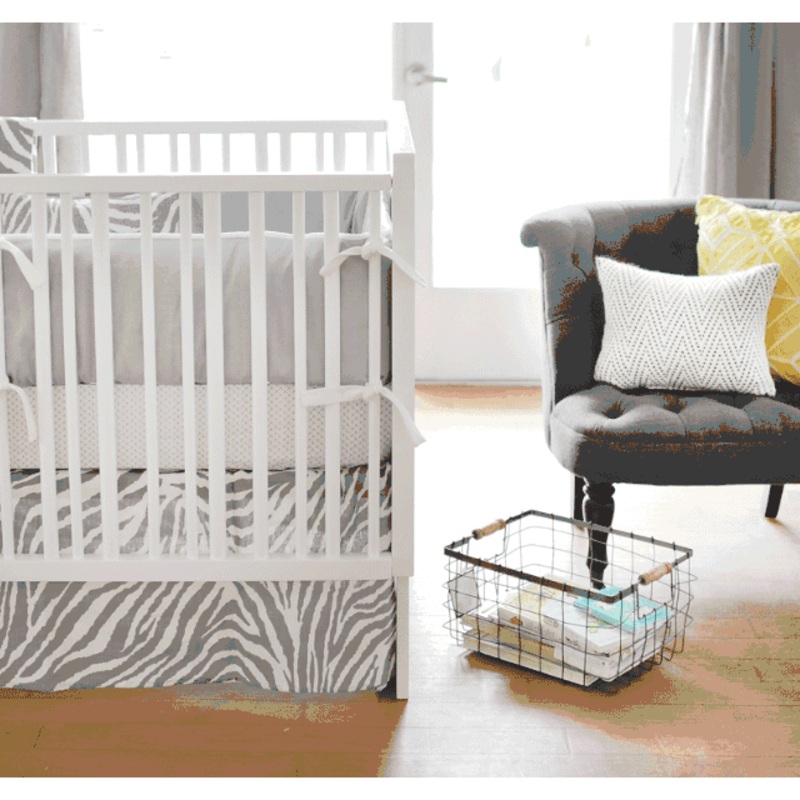 New Arrivals Safari in Gray 4 Piece Baby Crib Bedding Set