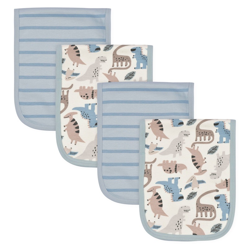 4-Pack Baby Boys Dino Burp Cloths