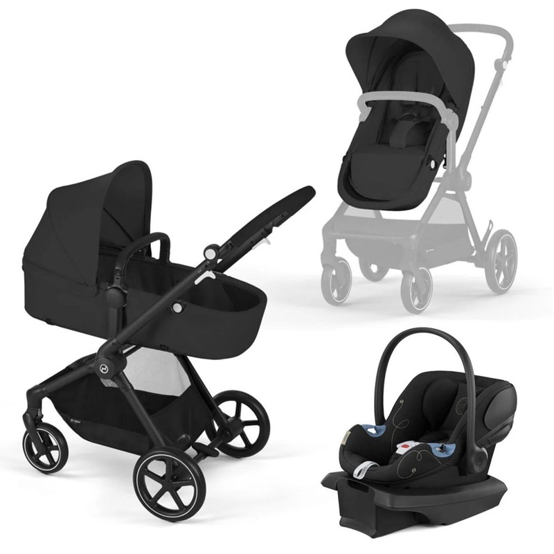 Cybex OPEN BOX EOS 5-in-1 Stroller + Aton G Travel System – Moon Black