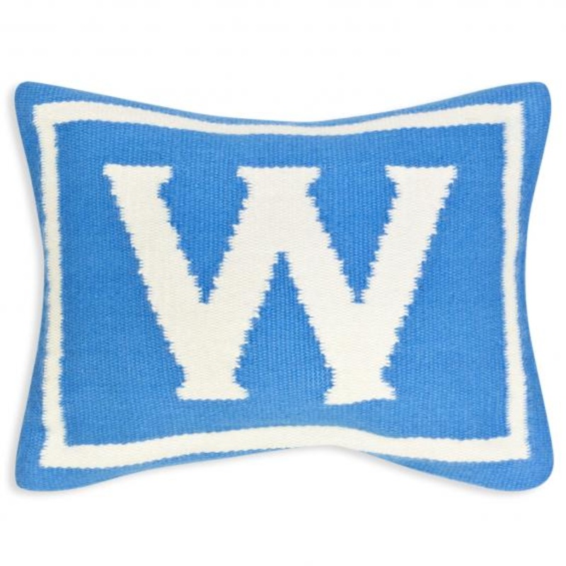 Jonathan Adler Junior Letter W Pillow in Blue
