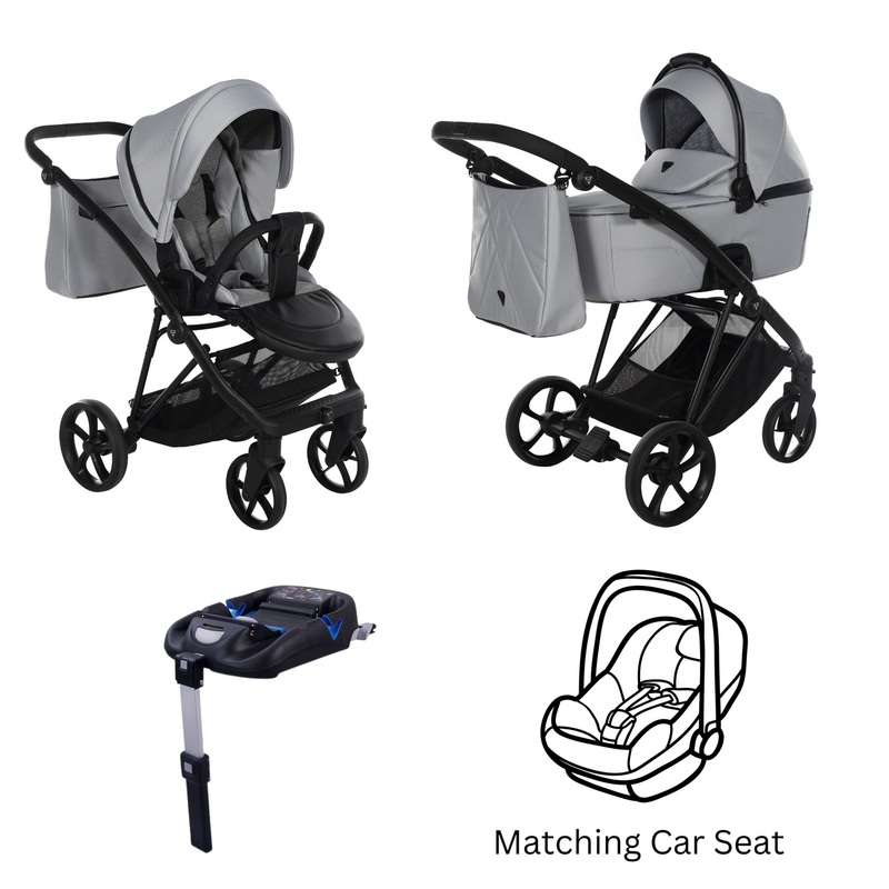 JUNAMA AIR V3 GREY – 4IN1 (INCLUDES CAR SEAT & ISOFIX BASE)