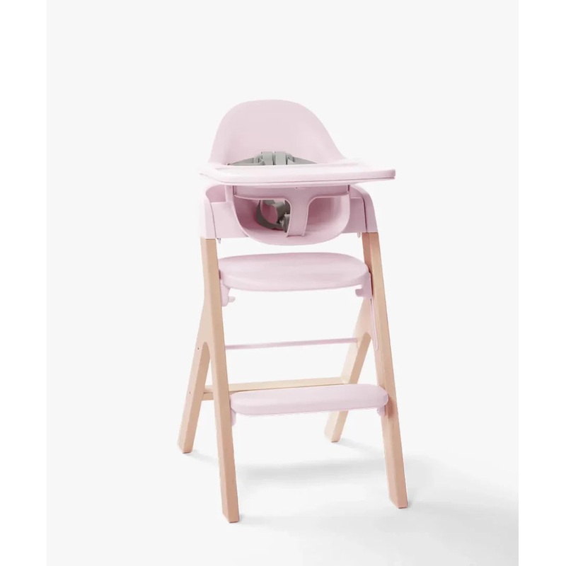 Mockingbird High Chair, 2.0, Natural Beech, Petal Pink