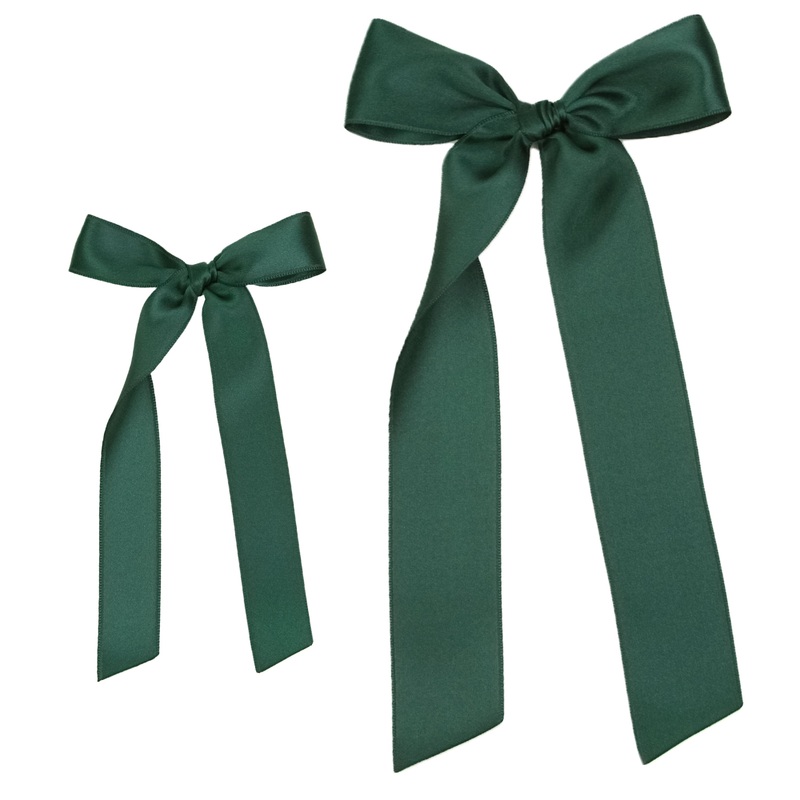 Satin Bow – Evergreen Sash Clip