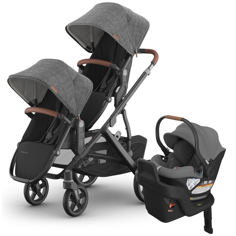 UPPAbaby Vista V3 Double Stroller with RumbleSeat V3 + Aria Travel System Bundle – Greyson / Greyson
