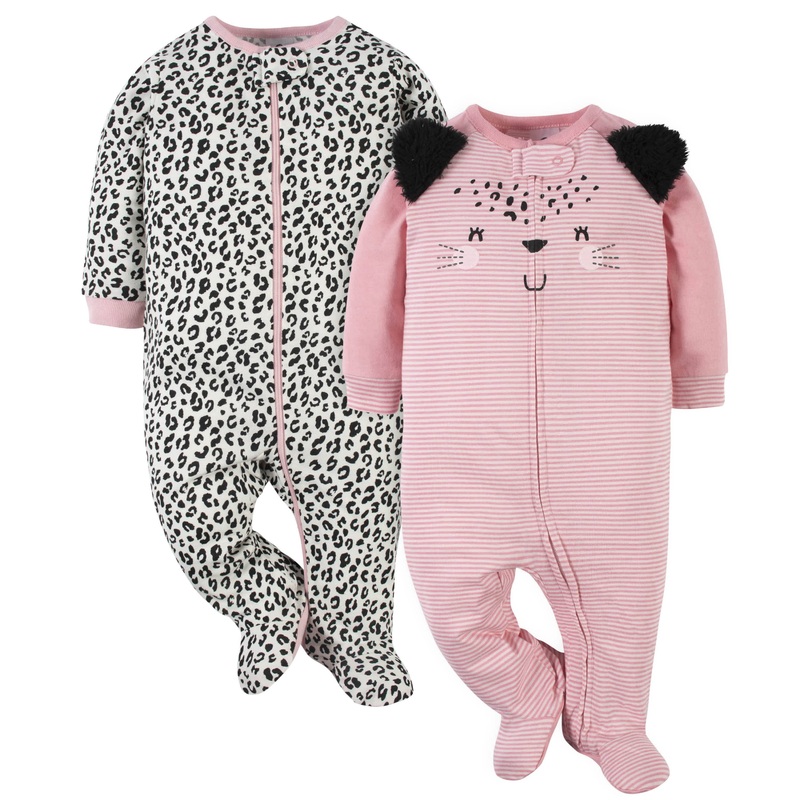 2-Pack Baby Girls Leopard Sleep ‘N Plays
