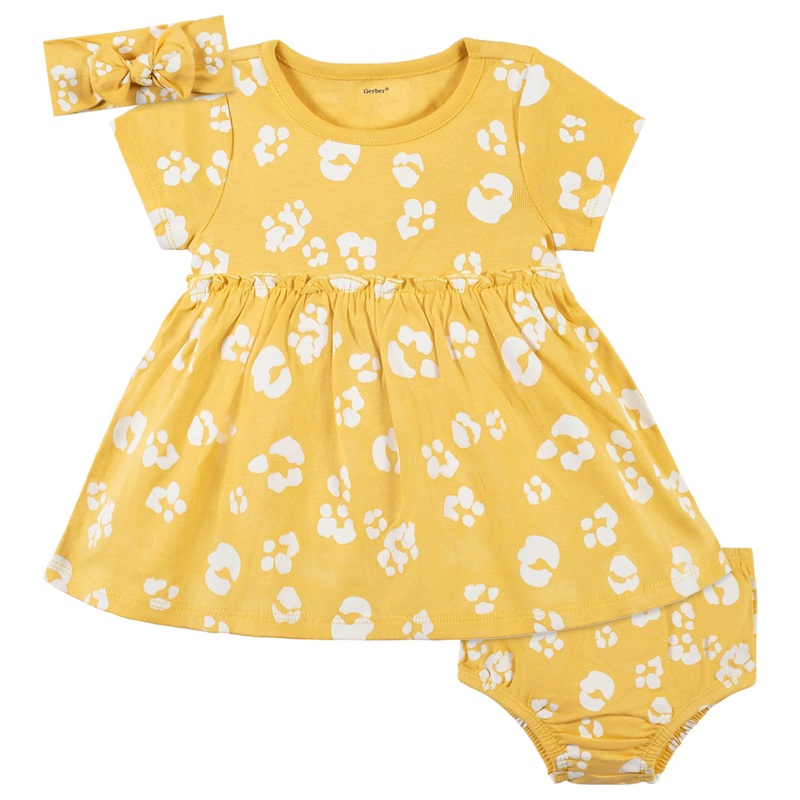 3-Piece Baby & Toddler Girls Purrfectly Wild Dress, Diaper Cover & Headband Set