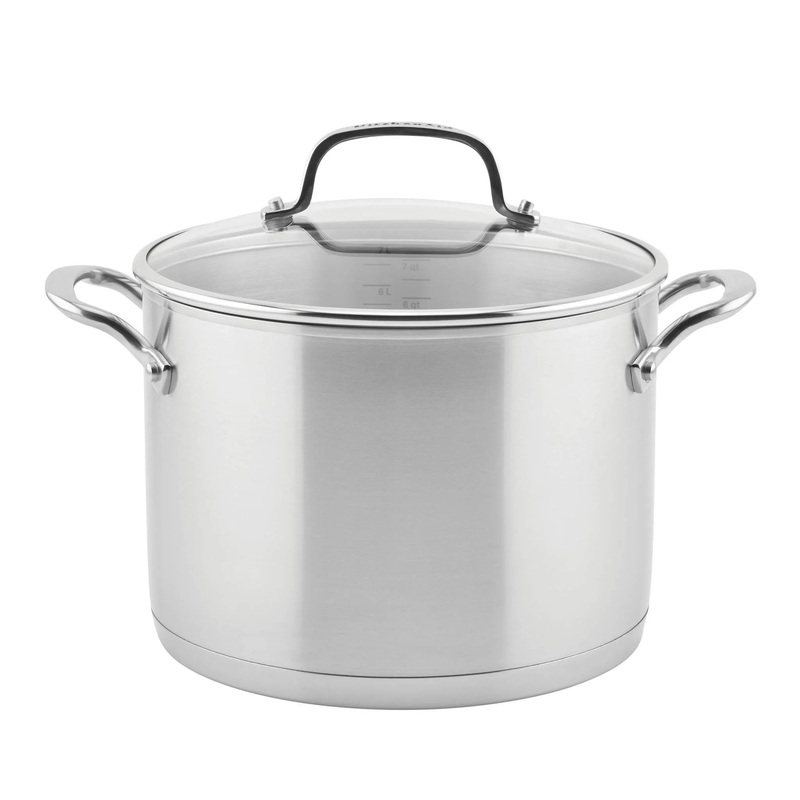 3-Ply Base Stainless Steel 8qt Stockpot with Lid