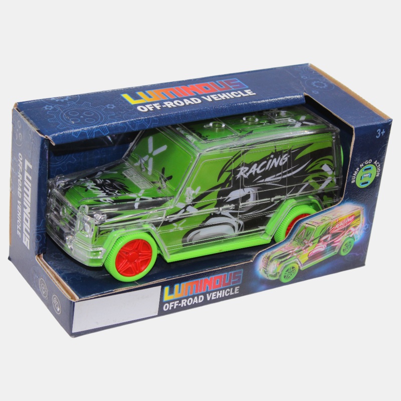 G-Class Bump and Go Off-Road Car Toy with Music and Light – Green