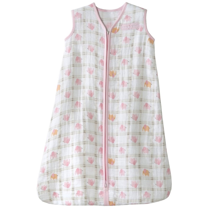 HALO SleepSack Wearable Blanket, Muslin, Elephant Plaid, Medium