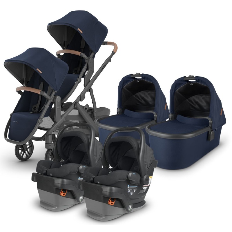 UPPAbaby VISTA V2 Twin Double Stroller + MESA V2 Travel System Bundle with Rumble Seat V2+ – Noa / Jake