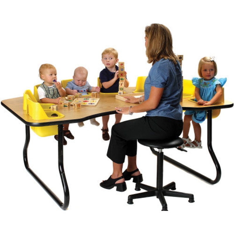 8-Seat Toddler Table, Light Oak Table Top with Sand Seats