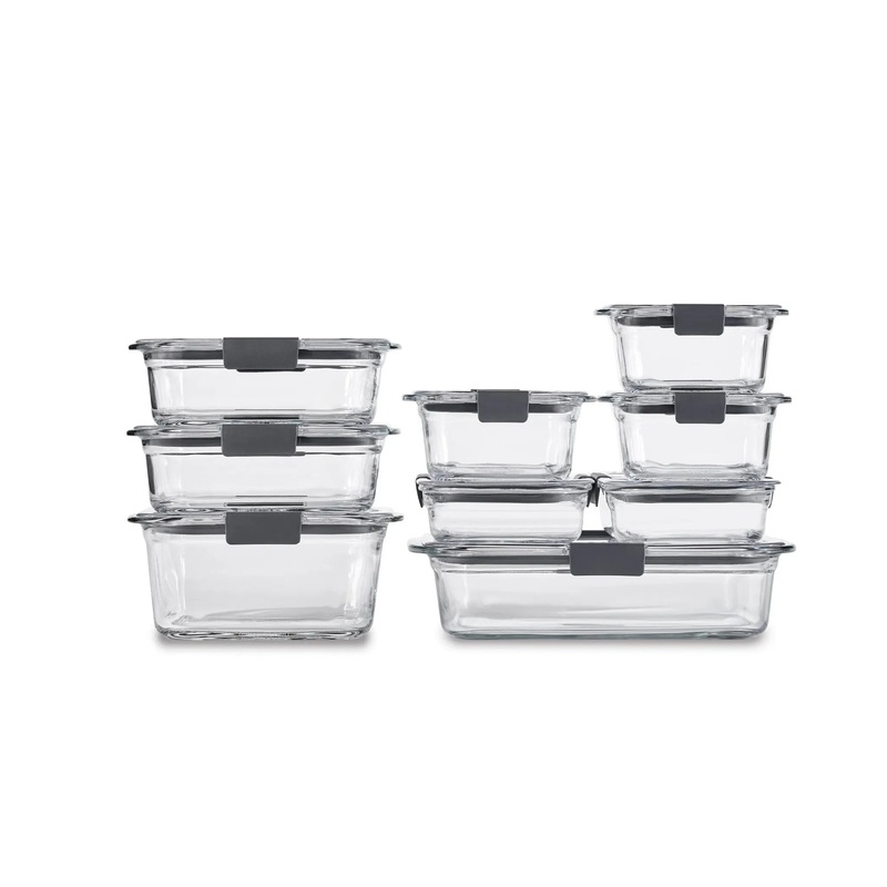 Brilliance 18pc Glass Food Storage Container Set: Clear