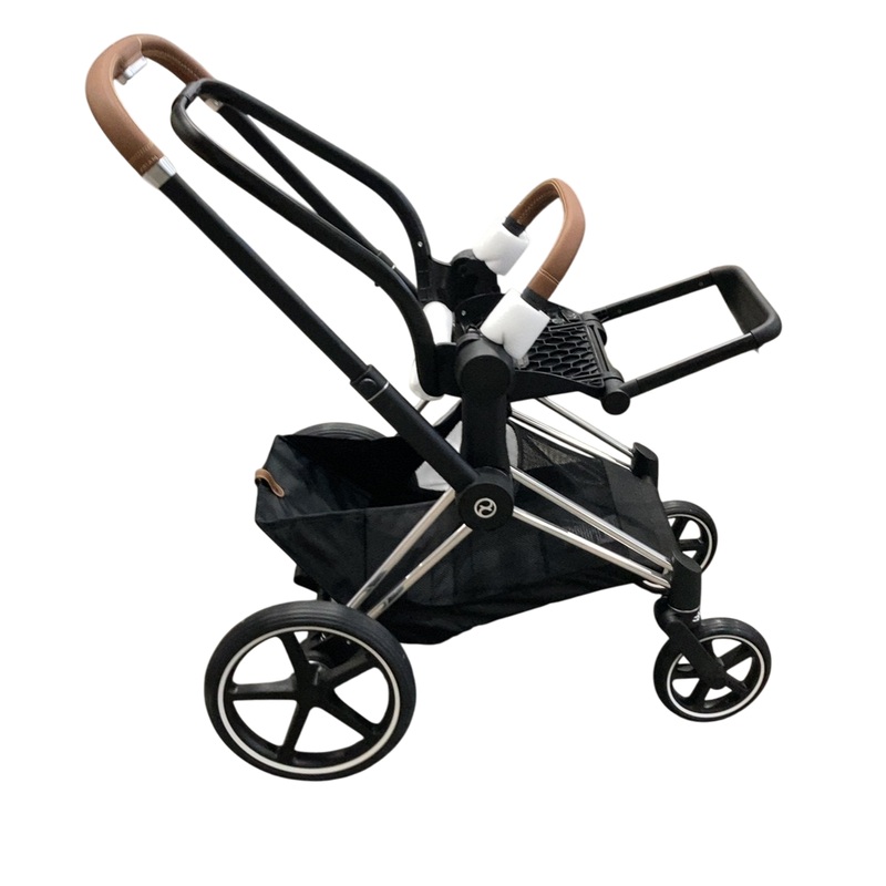 Cybex PRIAM Stroller Frame And Seat, 2021, Chrome/Brown