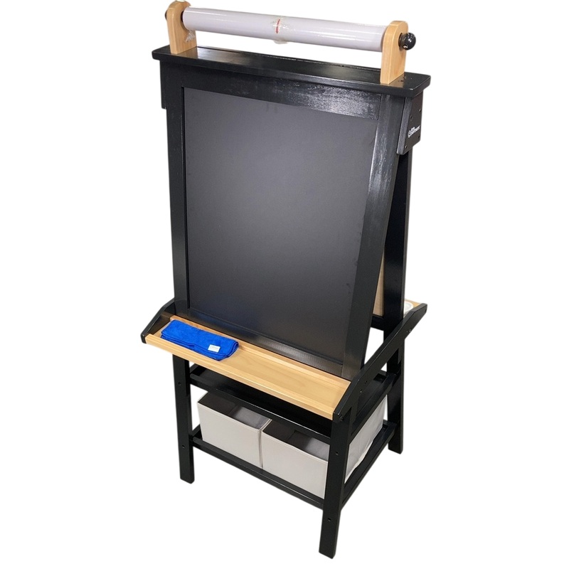 Little Partners Deluxe Learn ‘N Play Art Center Easel, Charcoal with Natural