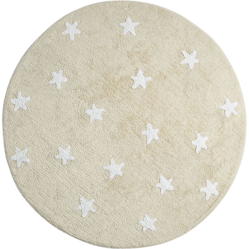 Lorena Canals Round Rug – Sky – Beige (4′ 8″)